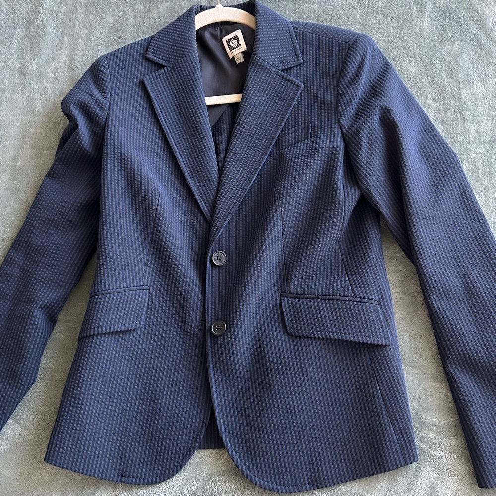 Blue & Black Striped Women’s Pantsuit